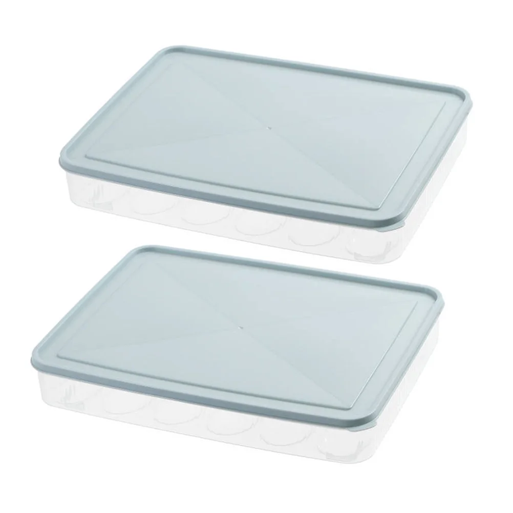 

2pcs Refrigerator Egg Storage Box Plastic Large Capacity DustProof Stackable Freezer Container Holder Home Supplies