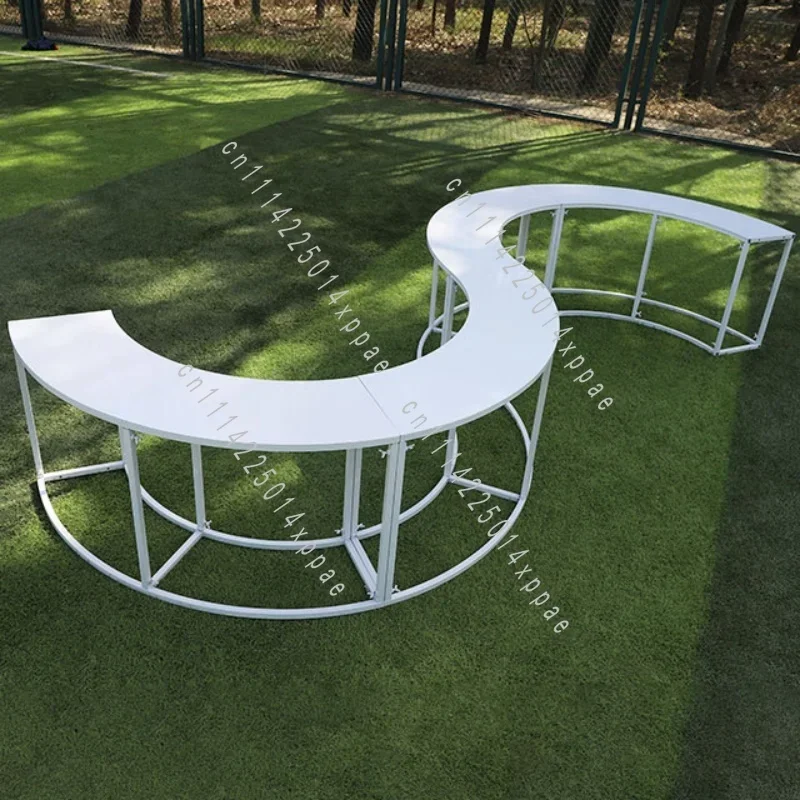 Serpentine Design Display Stand For Outdoor Picnics and Event Weddings Metal Curved Party Table