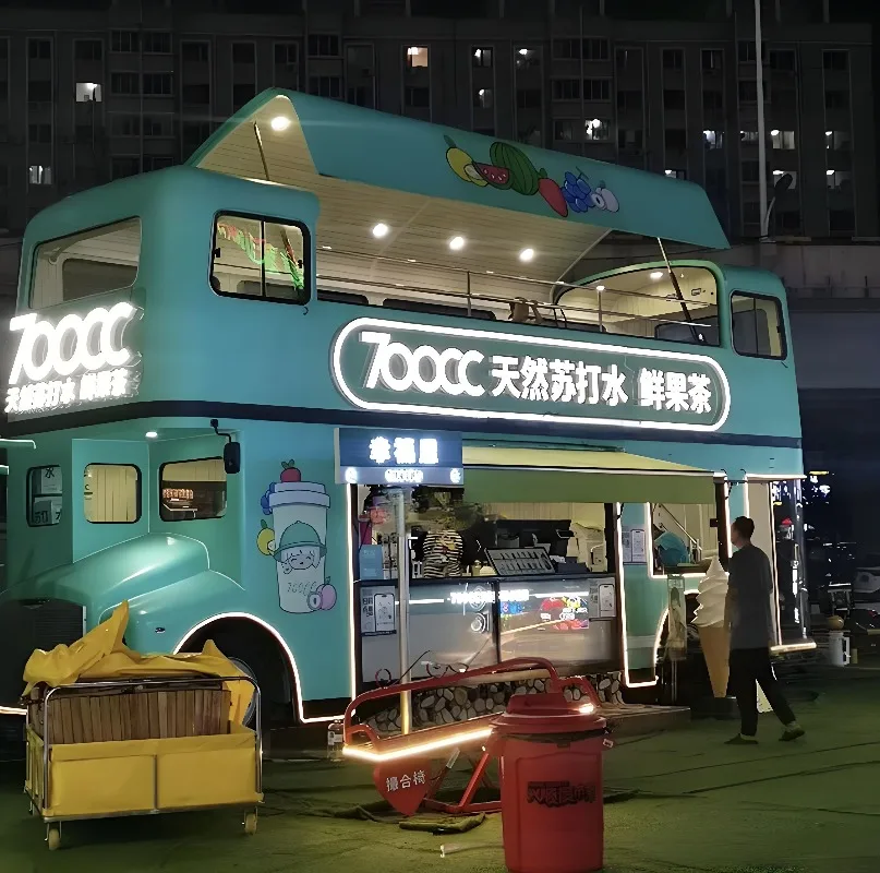 Mobile Food Trailer Commercial Food Truck Cart Portable Fast Kiosk Outdoor Catering Street Vending Trailer