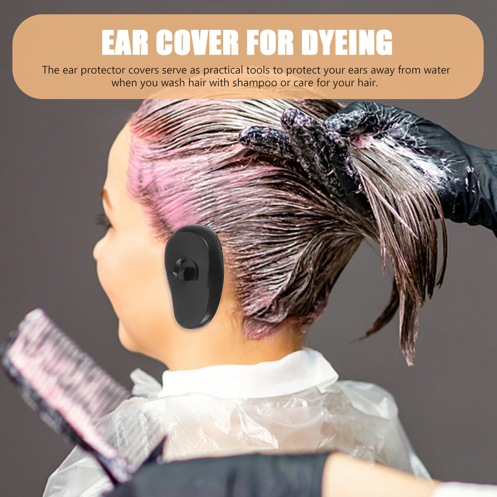 

4pcs Silicone Ear Covers Hair Dye Protectors Heat Protection Reusable Ear Caps Dyeing Supplies Bathing Salon Styling Shower
