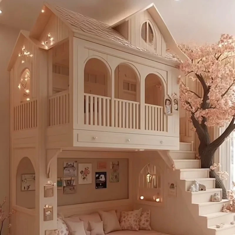 Princess Modern Camas Infantiles Furniture Home  Guard Rails Kids Beds Double Decker Safety Custom Design Children Beds