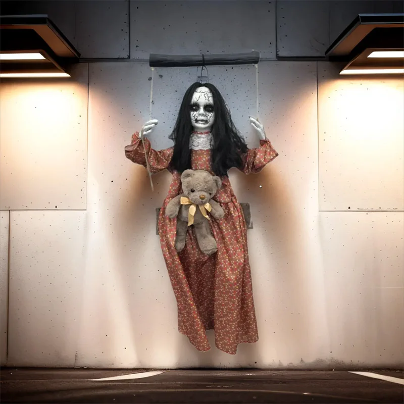 

Хэллоуин Страшное Женское Призрачное Украшение Звуковая Активация Качающаяся Призрачная Кукла Ужас Атмосфера Украшения Опора Для Садового Двора