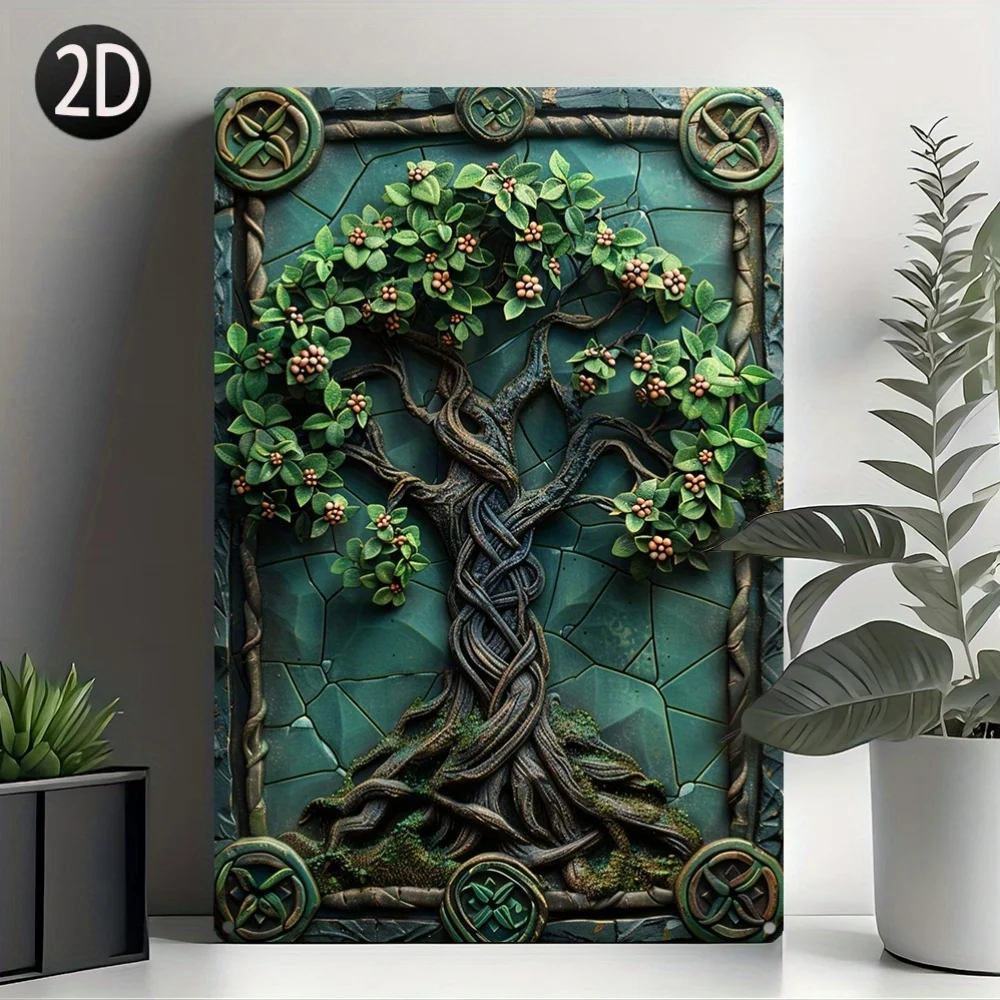 

Tree of Life Metal Tin Signage - Retro Wall Decor, 8x12 inch Aluminum Plaque, Waterproof Wall Decor, Suitable for Indoor and Out