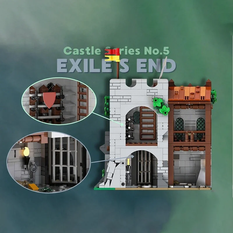 993 قطعة MOC Exile S نهاية القلعة سلسلة رقم 5 قلعة نموذج ألعاب البناء كتل لتقوم بها بنفسك هدية الكريسماس فكرة التعليم الطوب عيد ميلاد #3