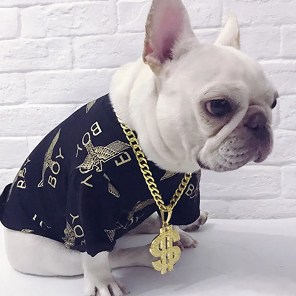 

1pc Creative Pet Necklace Dog Collar Dollar Charm Adjustable Fashionable Neck Chain For Puppy Accessories Supplies