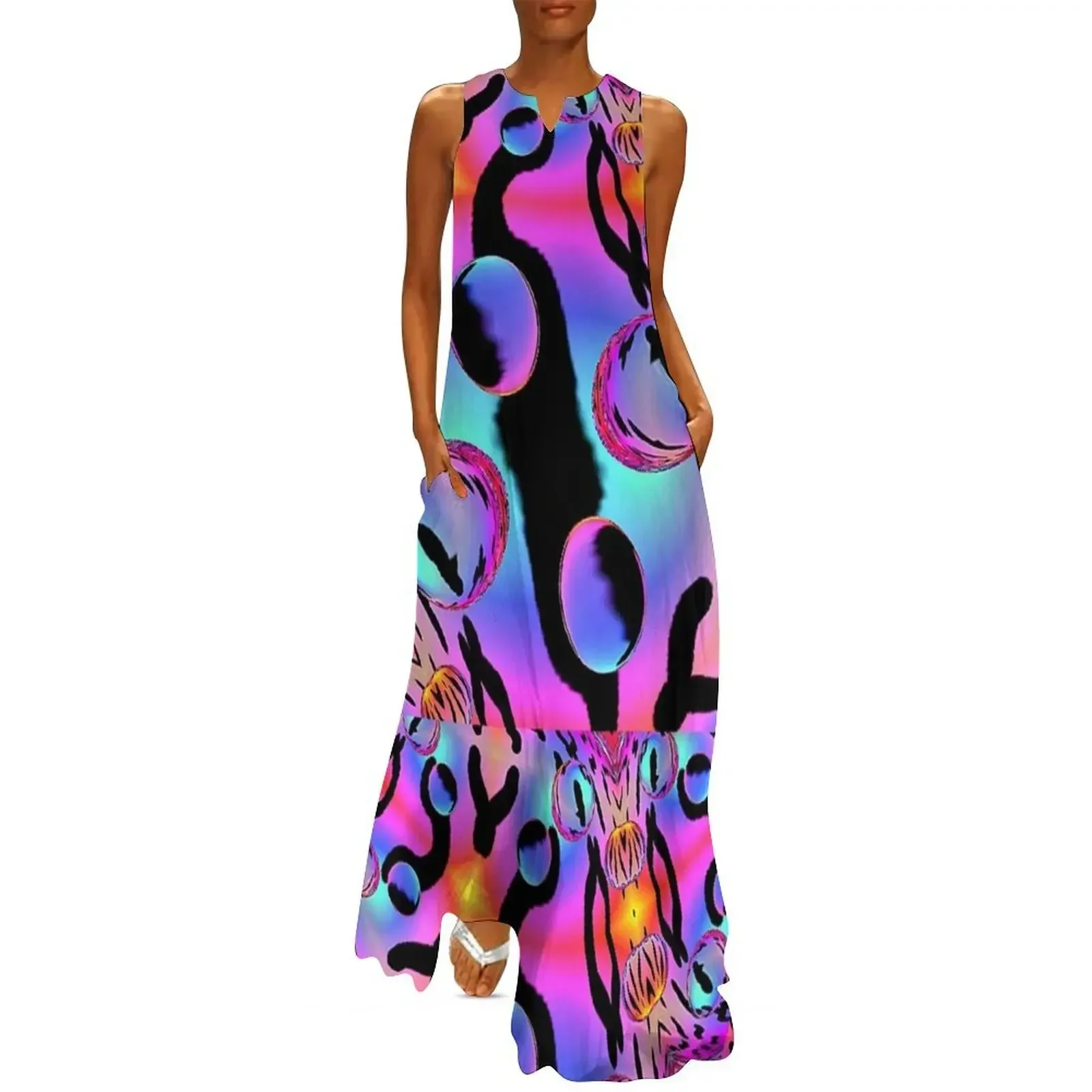 

Space Organism Disco Psychedelic Long Dress summer dress dresses for womens 2025 summer outfits for women 2025 Dress