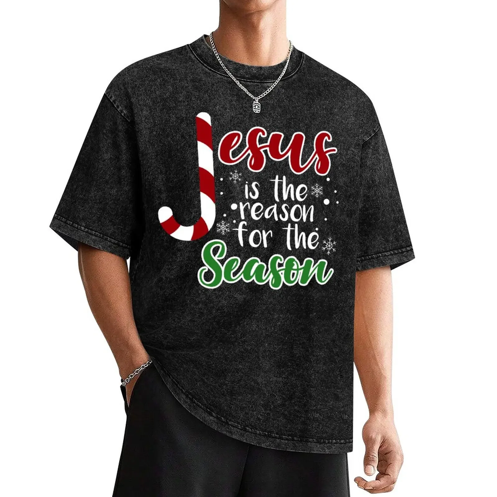 Jesus Is The Reason For The Season T-Shirt plain graphic tee shirt oversizeds sublime plain black t shirts men