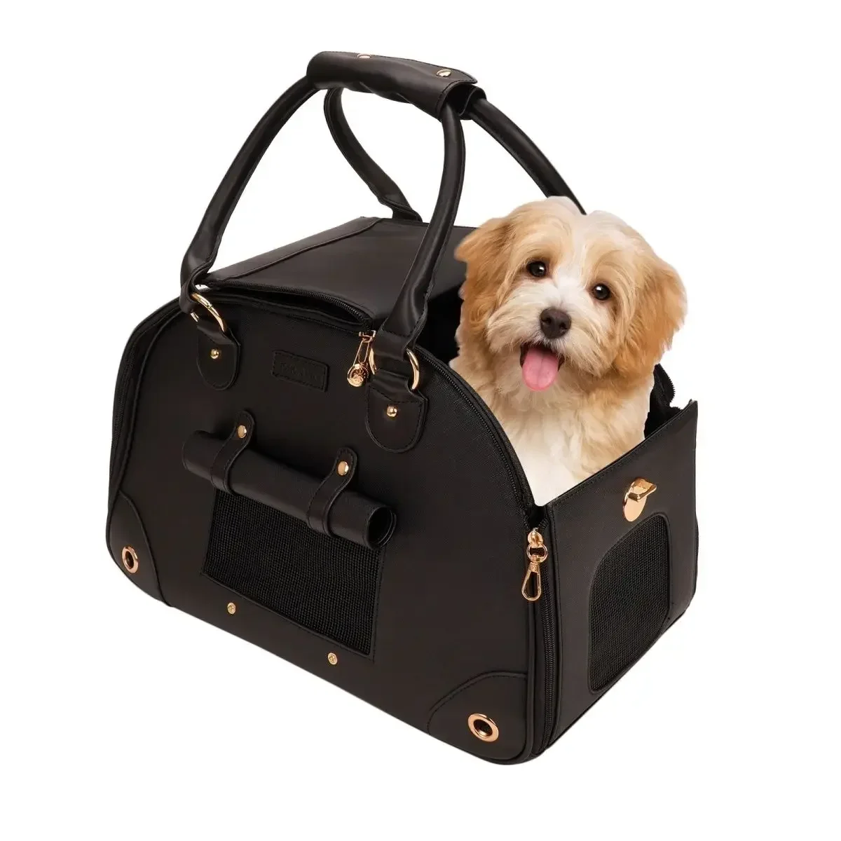 

For Portable Outdoor Dog Bag Small Dog Transport Bag Airline Approved Leather Travel Chihuahua Teddy