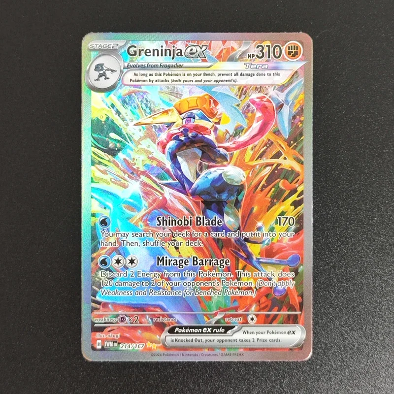 

PTCG Proxy 2024 P.M EN Freninja EX 214 Collectibles Card RARE Single Card Classic Game Anime Card Gift Toys