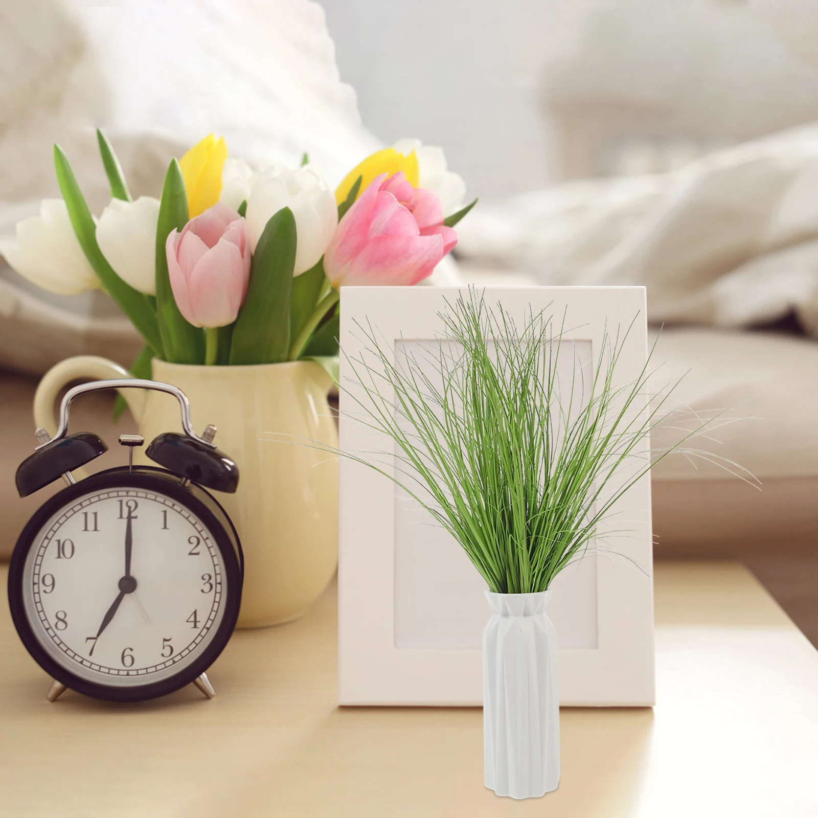

8pcs Artificial Decor Grass Plants Simulated Decorative Faux Spring Color 40cm Home Decoration Indoor Plants