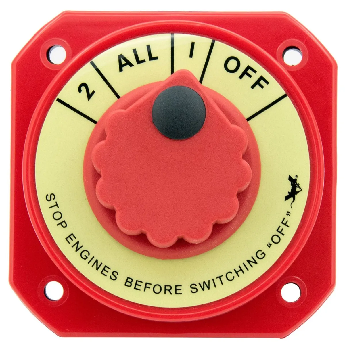 Marine Battery Switches Switch Selector with Alternator Field Disconnect,1-2-Off-All