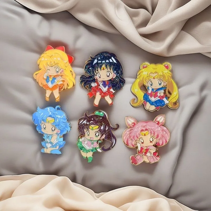 Sailor Moon Cute Brooches Anime Pins Cartoon Character Derivative Bags and Clothes Decorations Brooch Birthday Party Gifts New - view 2