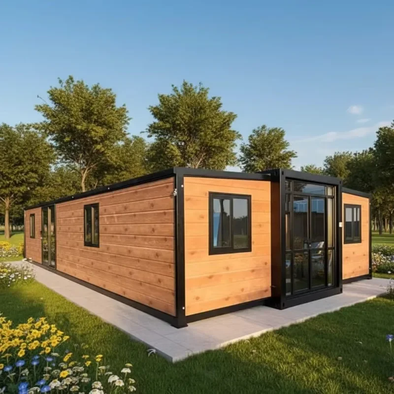 Customizable 40ft Expandable Container House Large Size Steel Construction with Two or Three Bedrooms for Villas or Gyms