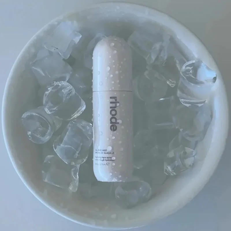 Rhode Lipgloss Lippenstift Lippenbalsem Natuur Boog Melk Ijs Sticker Zwarte Bubble Rits Zak Hydraterende Hydraterende Gezichtsmist