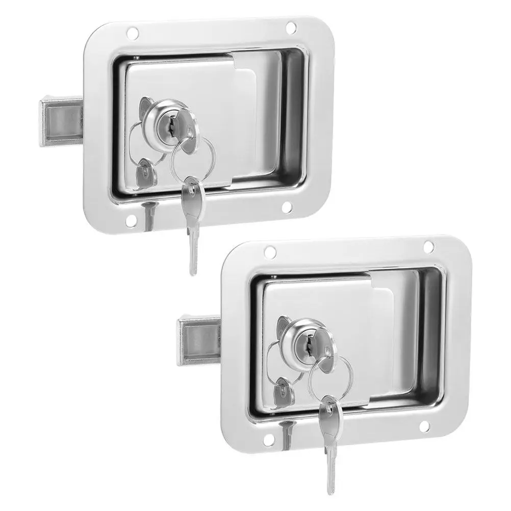1Set High Strength Paddle Handle Lock Flush Mount Paddle Latch for Trailer Truck Rv Toolbox Security Marine Applications