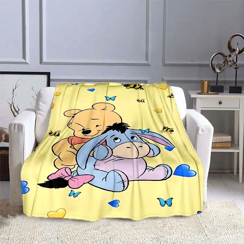 Disney Winnie The Pooh  Printed Blanket Children Adult Blanket Soft and Warm Bedding for Bed Sofa Outdoor Travel Cover Blanket