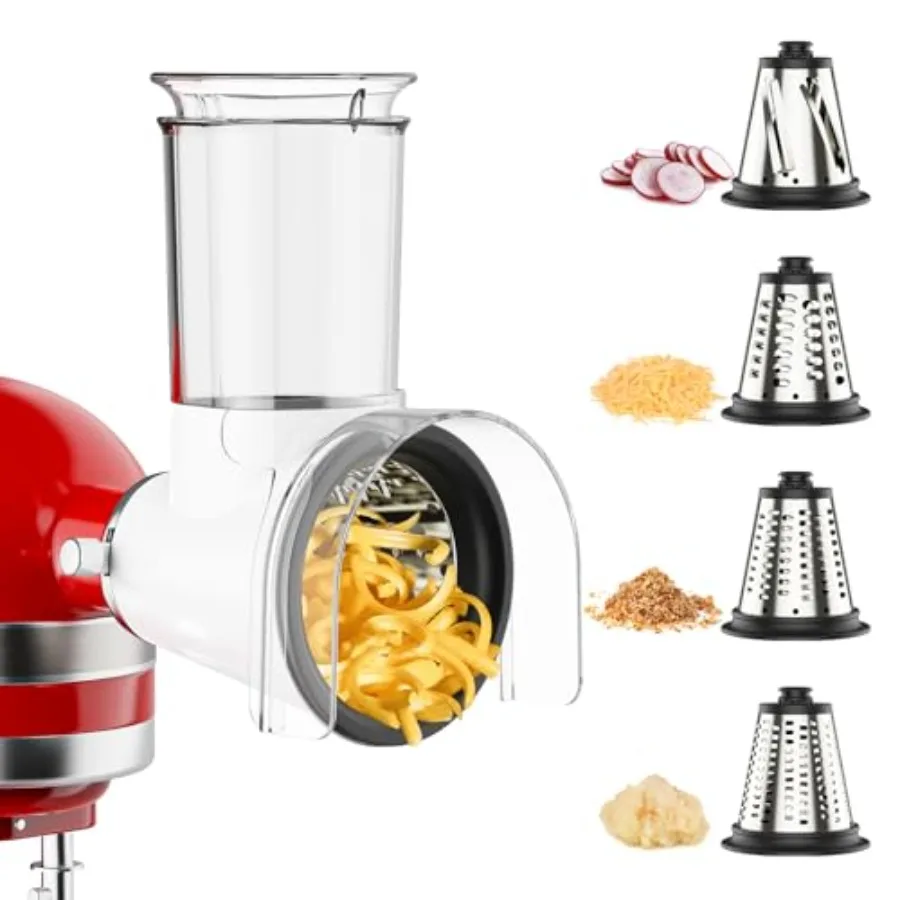 

Насадка-терка для сыра для KitchenAid, большая терка для сыра с 3-дюймовым загрузочным отверстием и защитой от брызг, измельчитель сыра