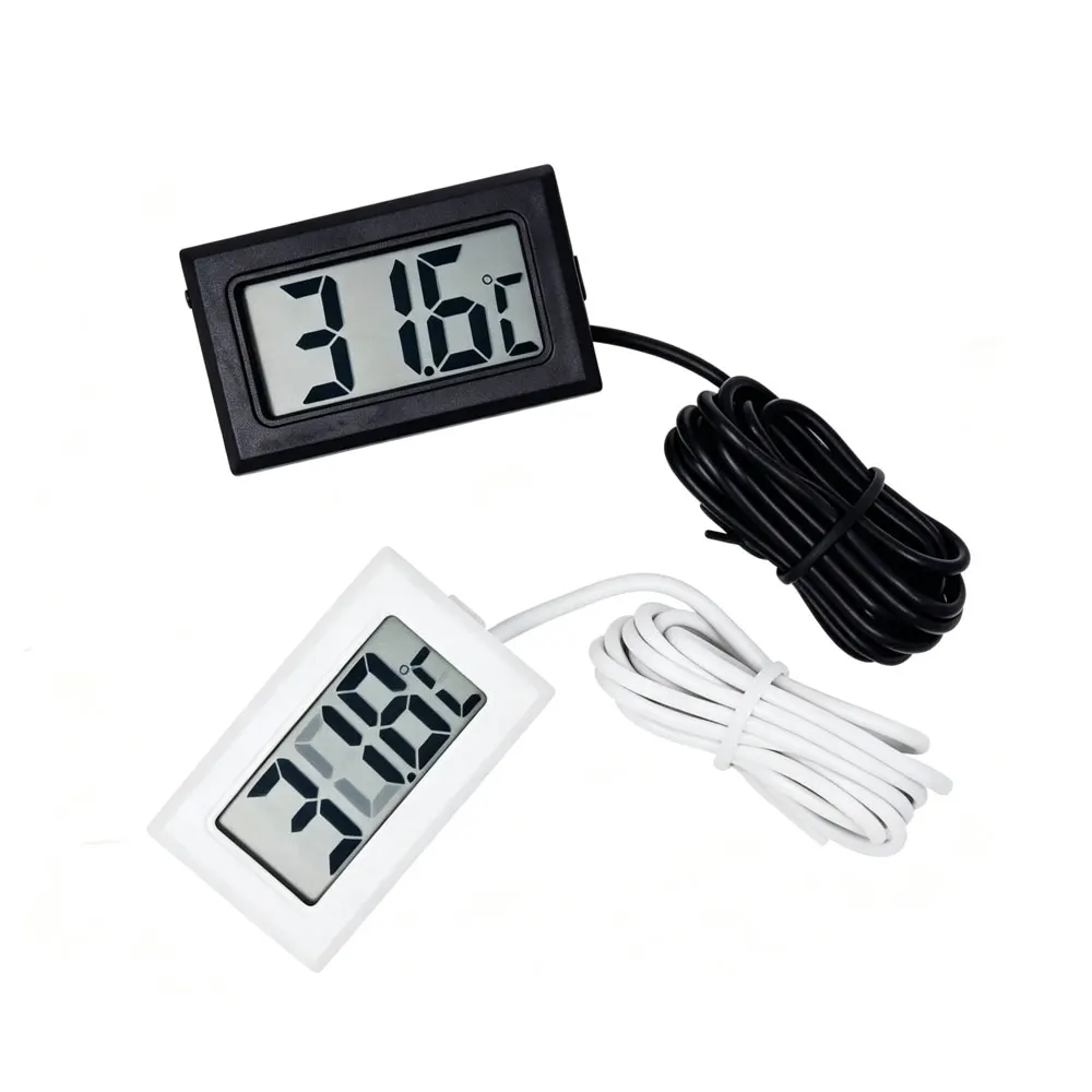 Mini Digital Thermometer -20°C to 110°C LCD Display with 1Meter NTC Sensor for Home Kitchen Refrigerator Temperature Monitoring