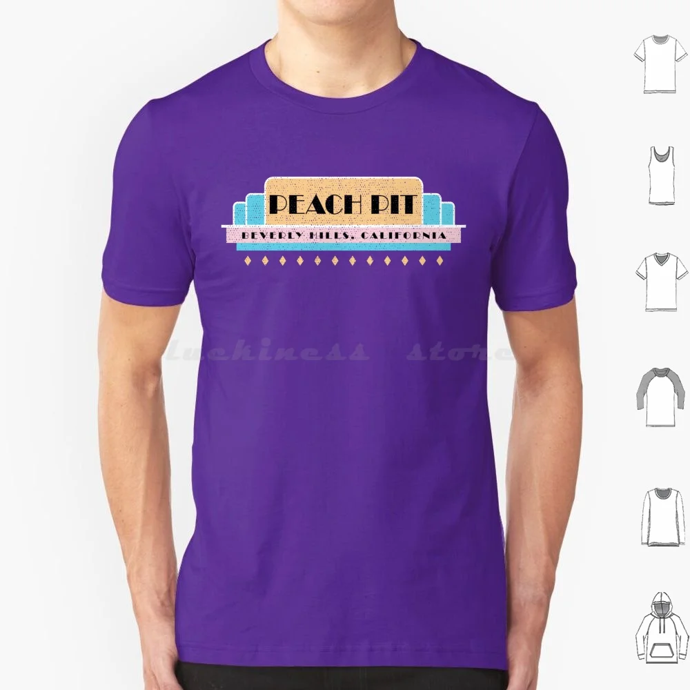 Peach Pit T Shirt Big Size 100% Cotton Logo Retro Tv Show Fictional Restaurant Diner Peach Pit Beverly Hills 90210 Beverly