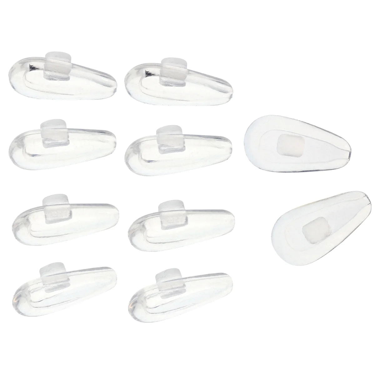 

10 Pairs Eyeglasses Nose Pads Anti Slip for Bubble Card Slot 130X070X010CM Silicone