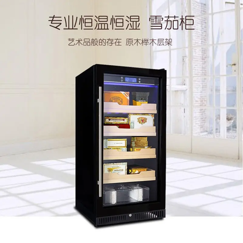 Custom Constant Temperature and Humidity Cigar Cabinet Humidifier Cabinet Compressor Refrigerator Tea Cabinet Cedar Wood Box Cig