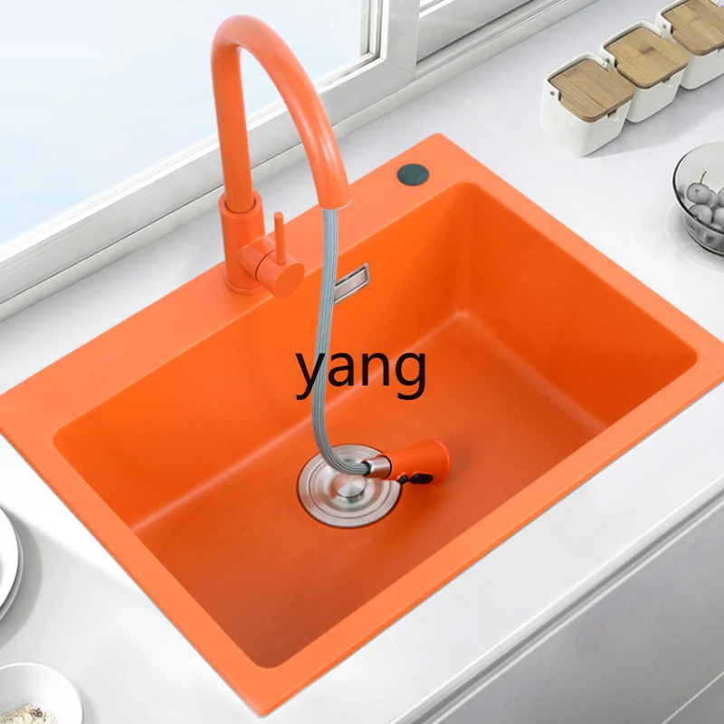 XYY orange quartz stone sink kitchen sink household sink