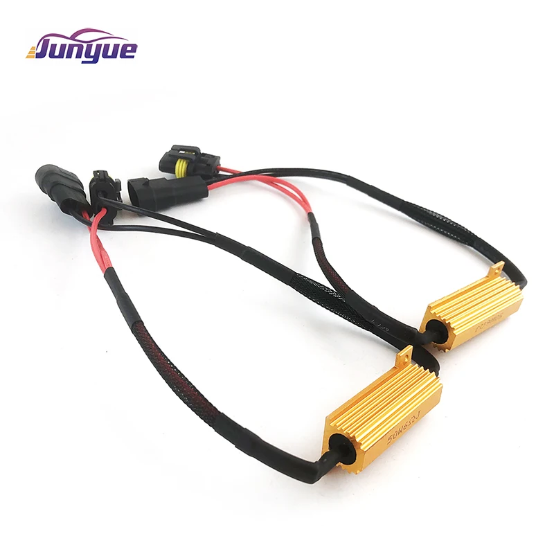

2PC X H1 H3 H8 H11 H7 9005 9006 LED HID Headlight DRL Fog Light Load Resistors Wiring Harness Car H7 H11 LED Resistor Decoder