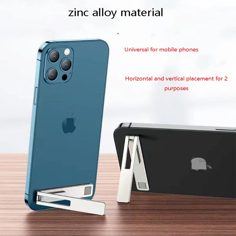 1-2Pcs Ultra-thin Minimalist Magnetic Foldable Mobile Phone Holder Bracket Metal Alloy Desktop Cell Phone Stands view 3
