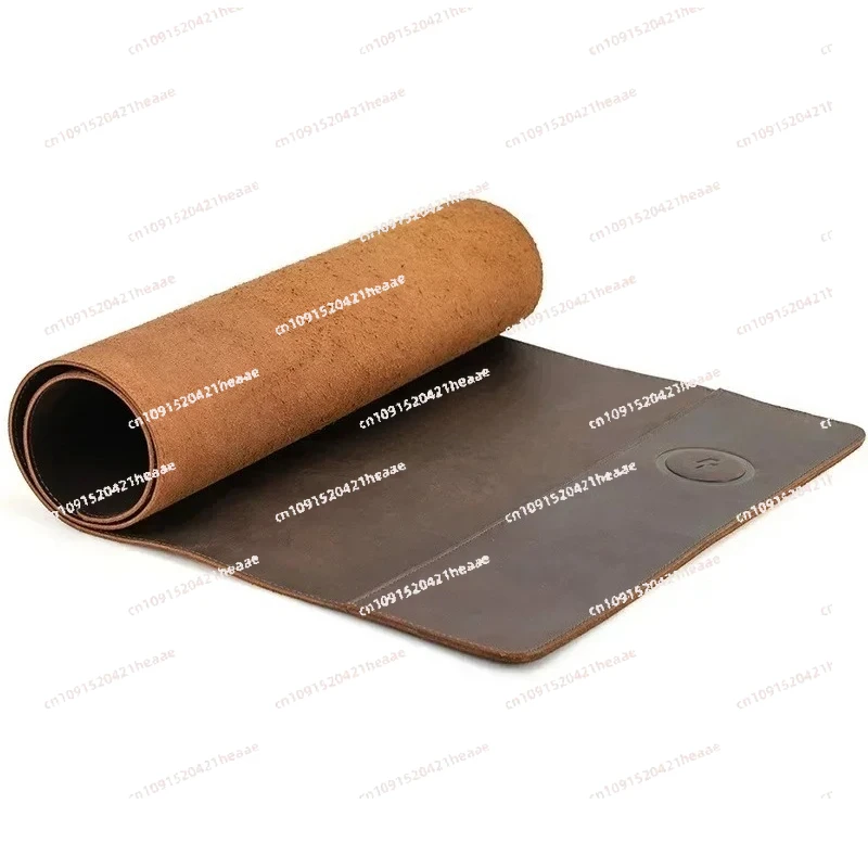 Suitable for Vintage Cowhide Mouse Pad  Large Dirt Resistant and Waterproof Strap 15w Wireless  Leather Computer Desk Pad