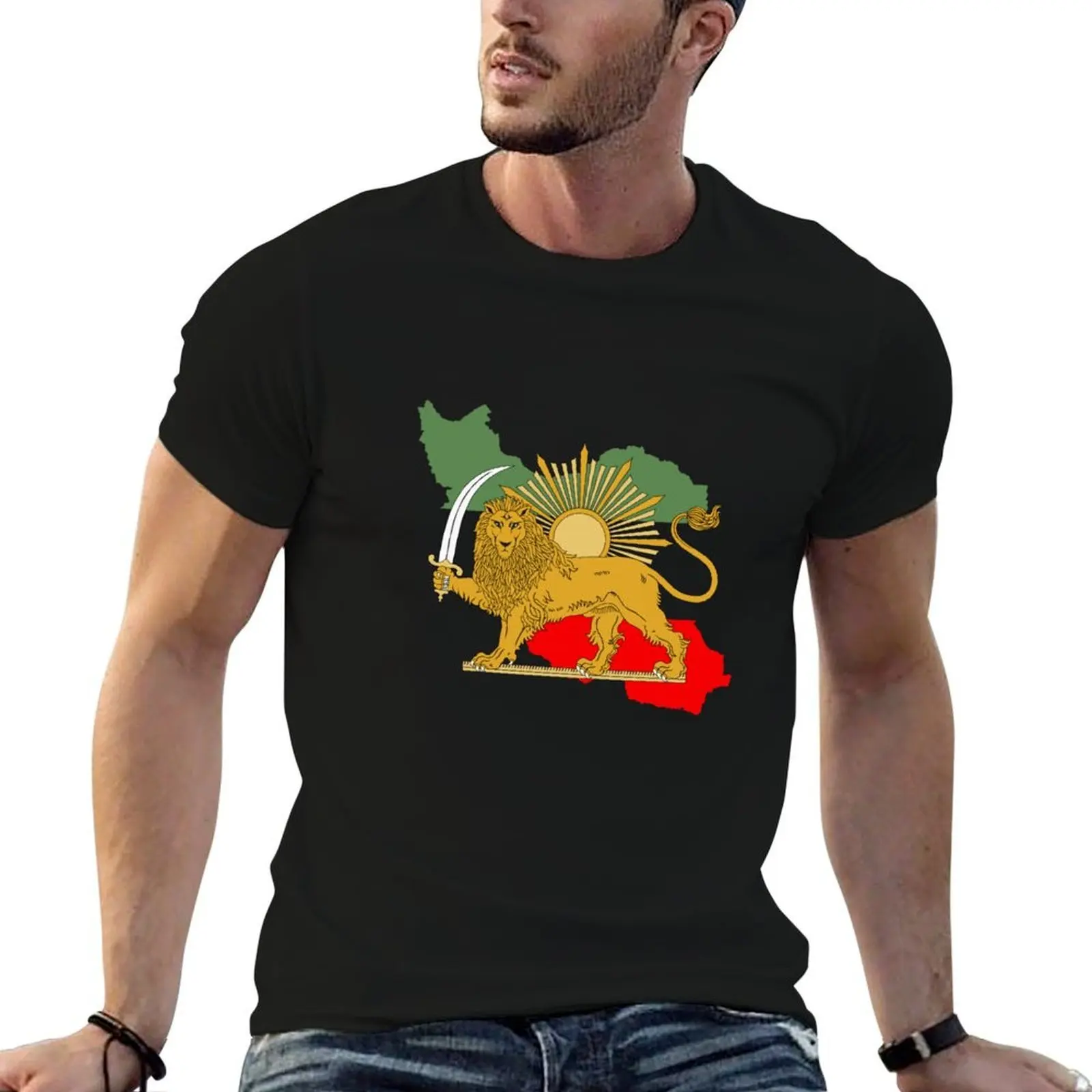 

Iran, Persia, map & flag - Lion and Sun iconic sign for the Persian T-Shirt anime tshirt T-Shirt
