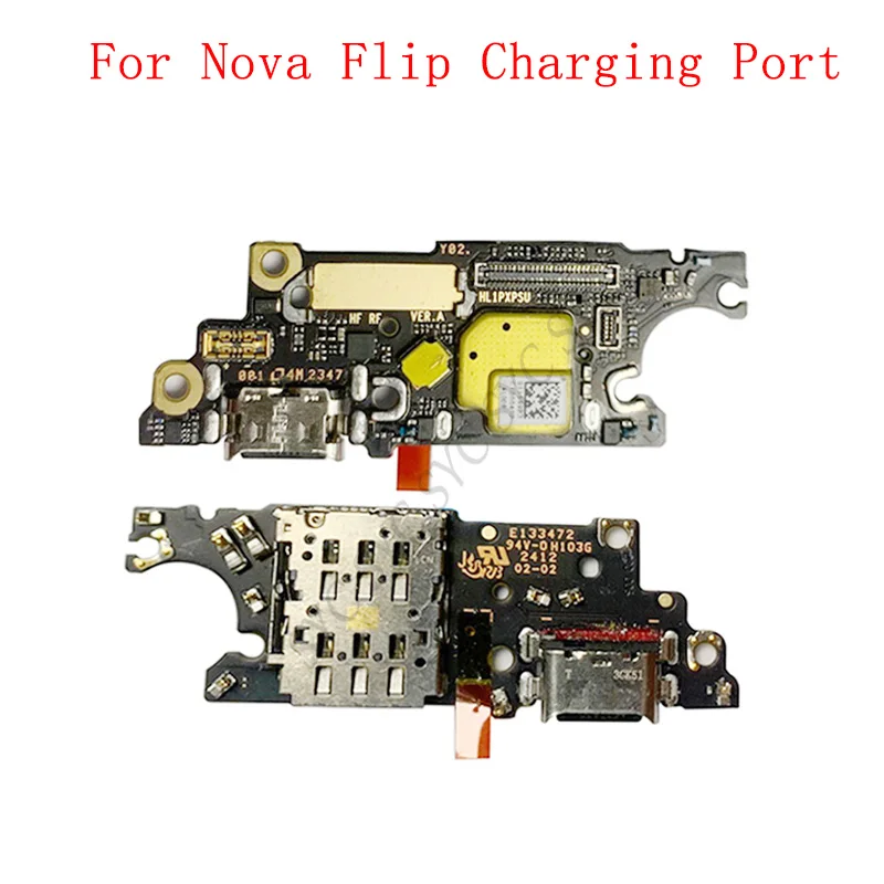 

USB-разъем для зарядки, плата порта, гибкий кабель для Huawei Nova Flip с запасными частями для устройства чтения SIM-карт