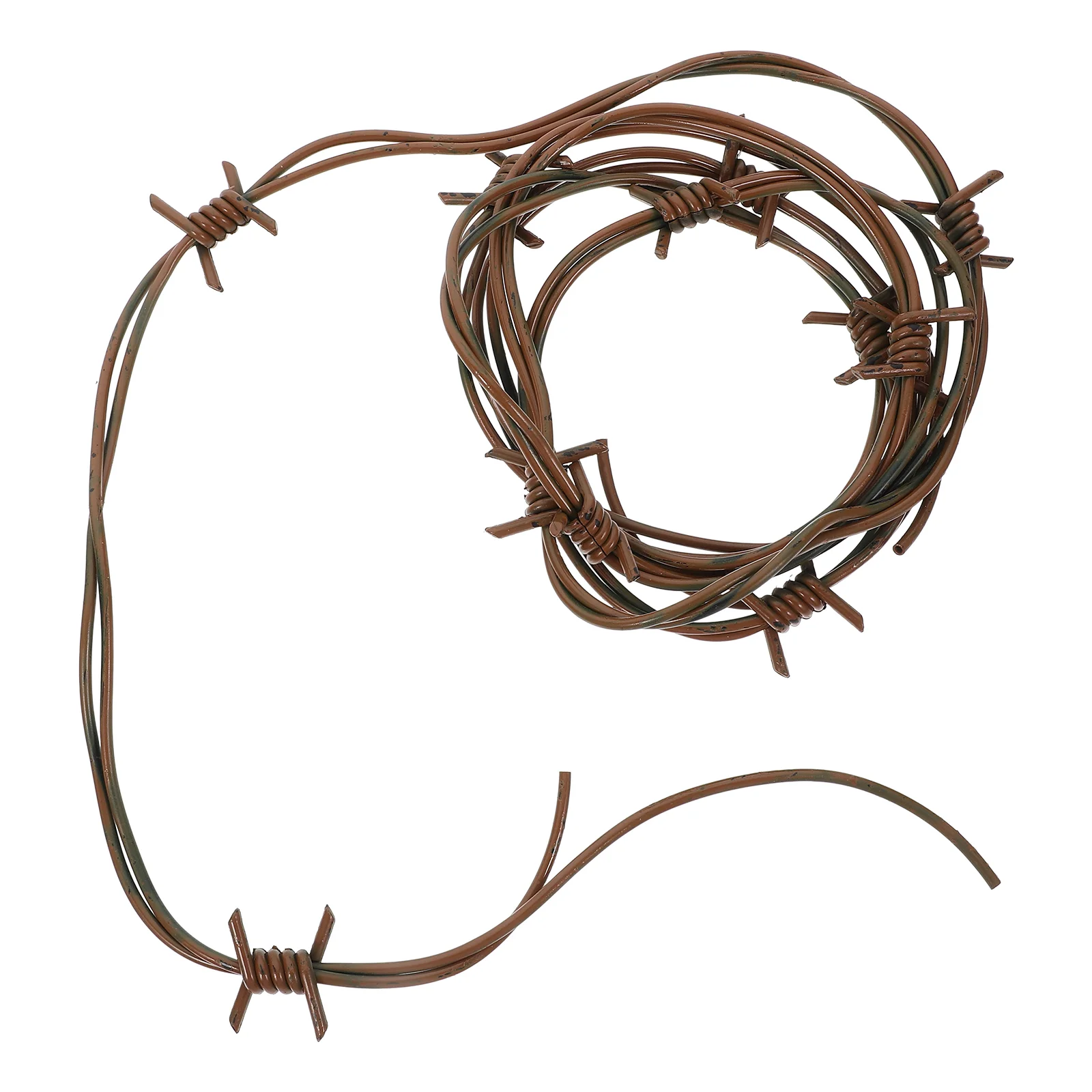 

Fake Rusted Barbed Wire Decoration 10M Realistic Lightweight Scary Atmosphere Props for Halloween Party