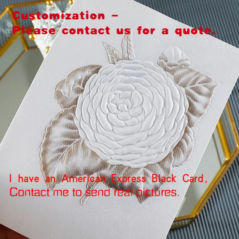 

custom.Customized Emboss 3D Coated Paper 600 Gsm Film Lamination Luxury Thank-you Card Business Advertising Marke