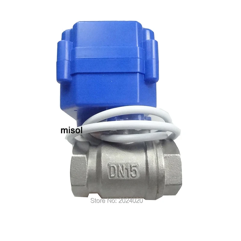 

G1/2" DN15 motorized ball valve 9-24VDC CR04, Stainless steel, electrical valve