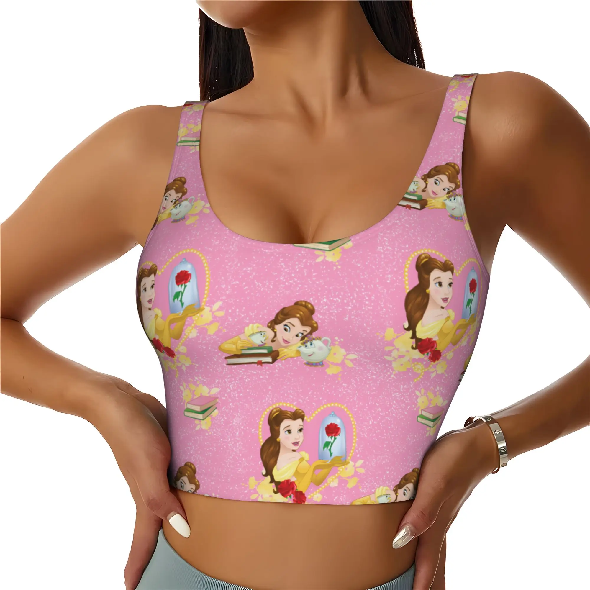 Custom High Impact Beautyes Anime Beastes Sports Bra Women Cartoon Gym Workout Yoga Crop Top