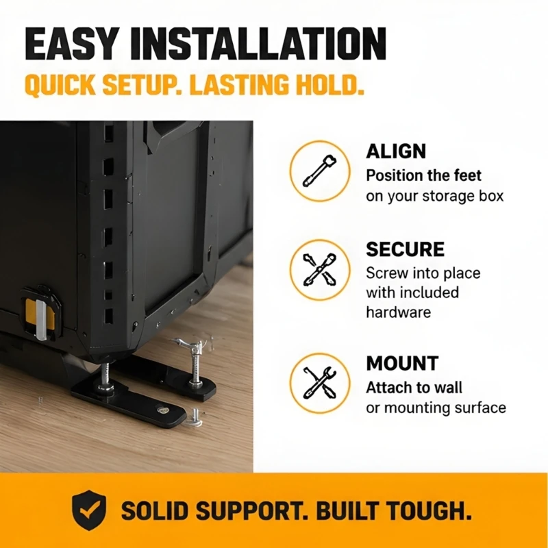  2 Industrial Grade Tool Support Brackets Reinforced Steel Construction With Rapid Removal System For Stackable Storage System