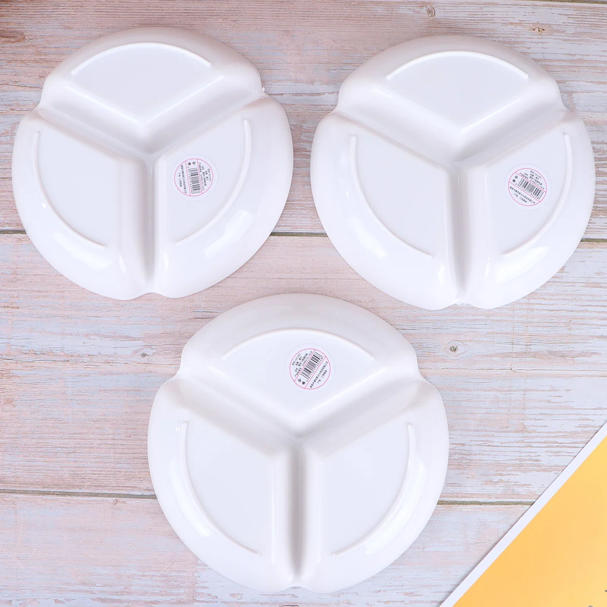 

3pcs Imitation Ceramics Plastic Ink Plates Watercolor Mixer Multi-function Paint Trays for Students Adults