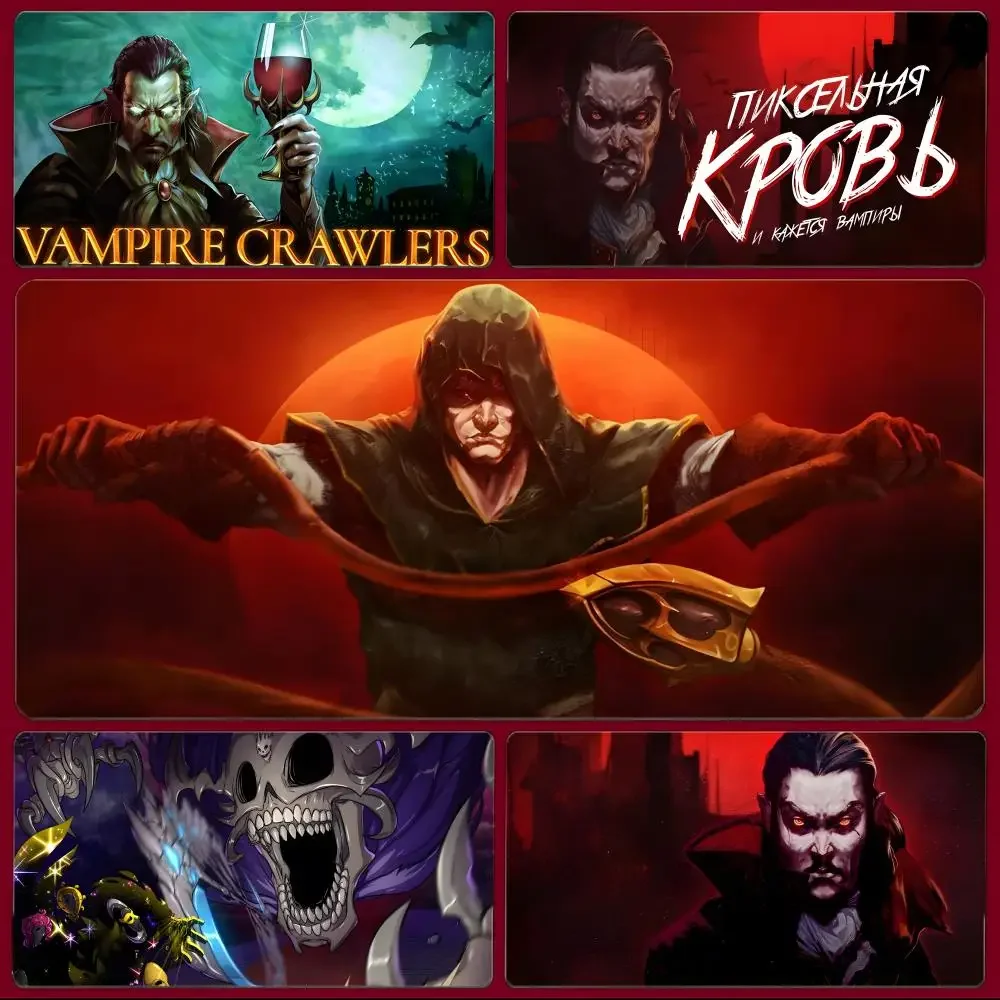 roguelike pixel V-Vampire Survivors Mouse Pad Large Gaming Mousepad with Stitched Edges Thickened Desk Mat PC