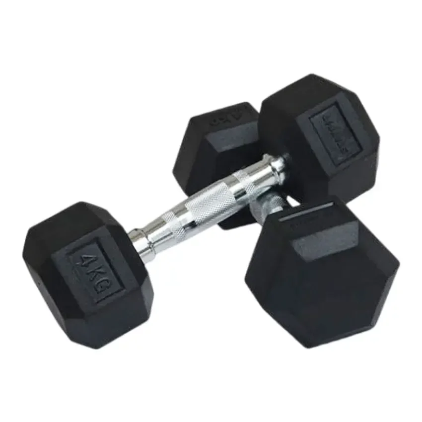 Jointop Home Gym Bodybuilding Equipment Fixed Black Dumbells Hex Rubber Dumbbell weights for fitness  barbell