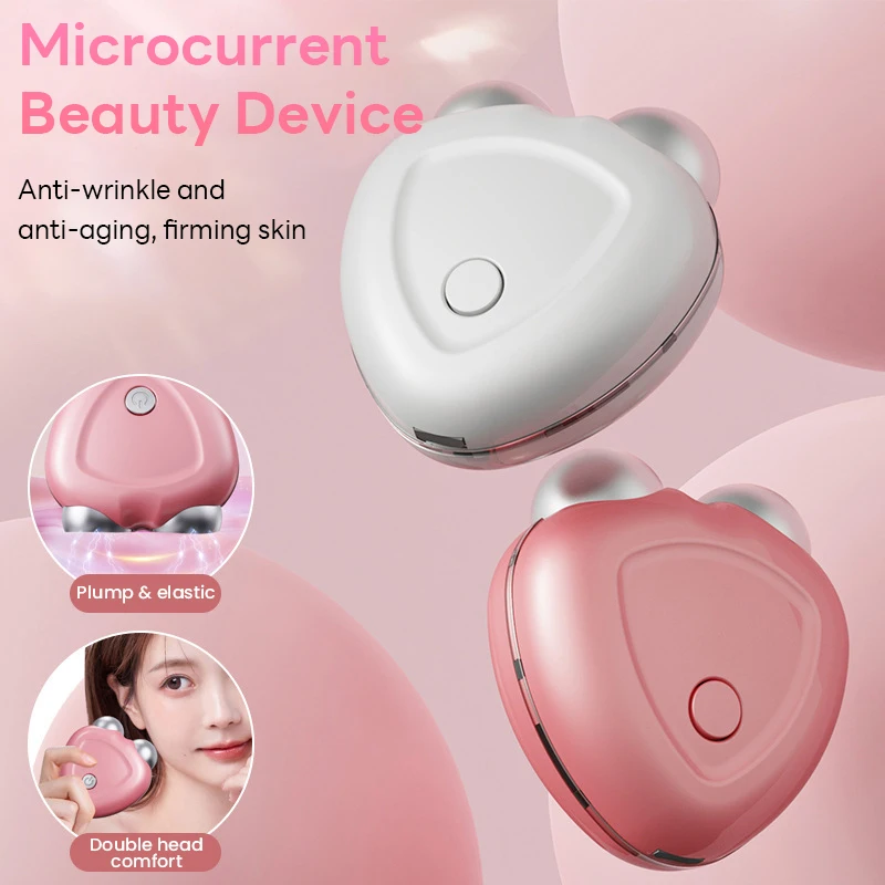 EMS Electric Facial Lifting Roller Massager Mini Face Microcurrent Skin Tightening Rejuvenation Face Massage Skin Beauty Care