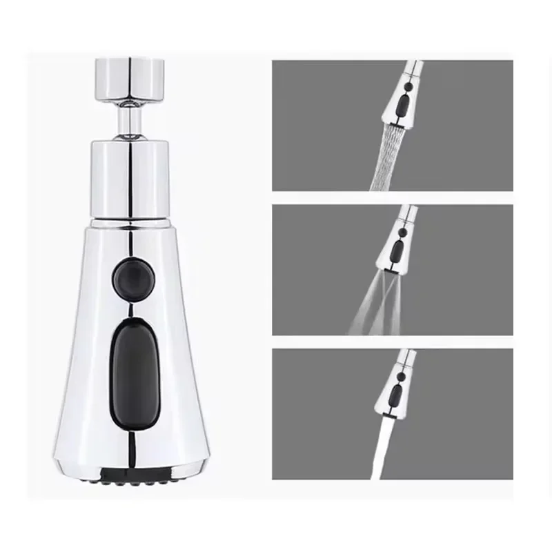 Kitchen Faucet Aerator 3 Modes Universal 360 Rotating Anti-Splash Faucet Extender Washbasin Saving Water Tap Filter Nozzle