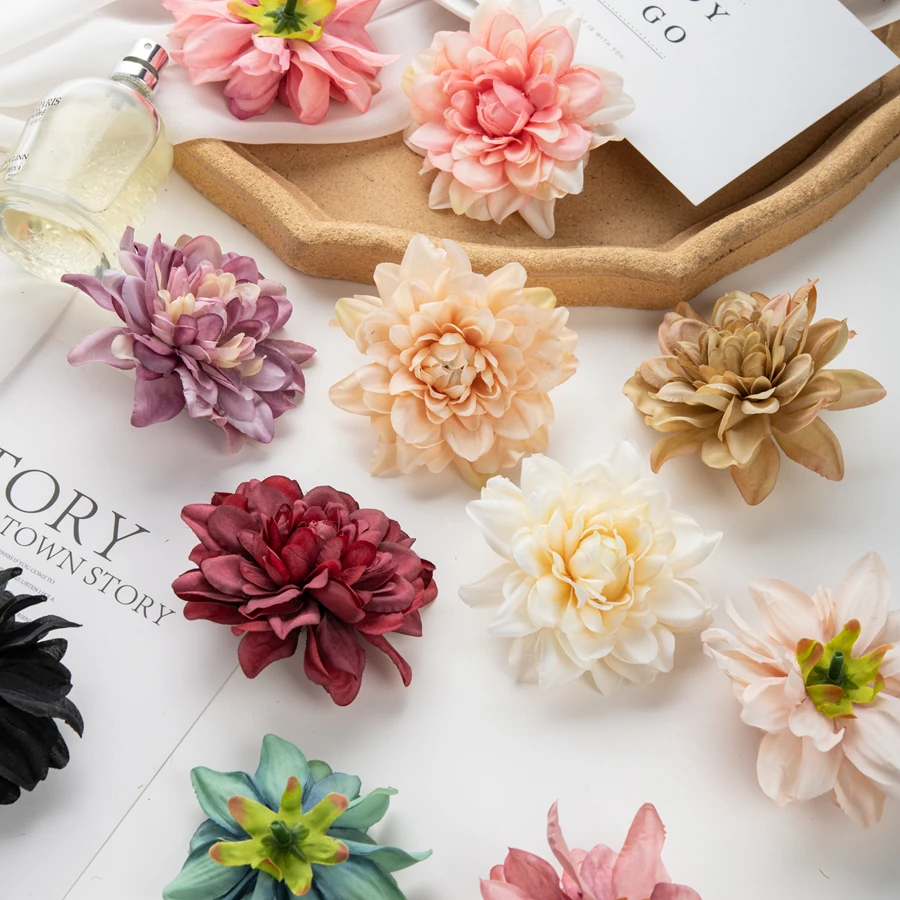 Silk Artificial Flower Chrysanthemum Mother's Day DIY Gift Candy Box Wedding Bride Bouquet Home Room Outdoor Garden Decor Wreath