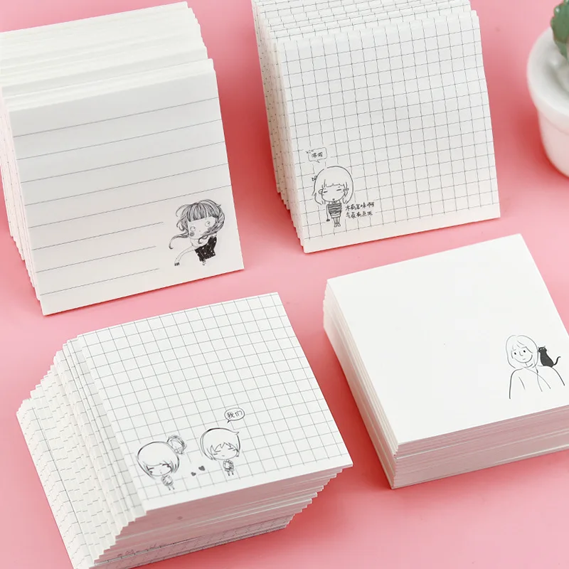 Korean stationery creative simple girl horizontal line sticky notes office study to do list N times sticky note pad