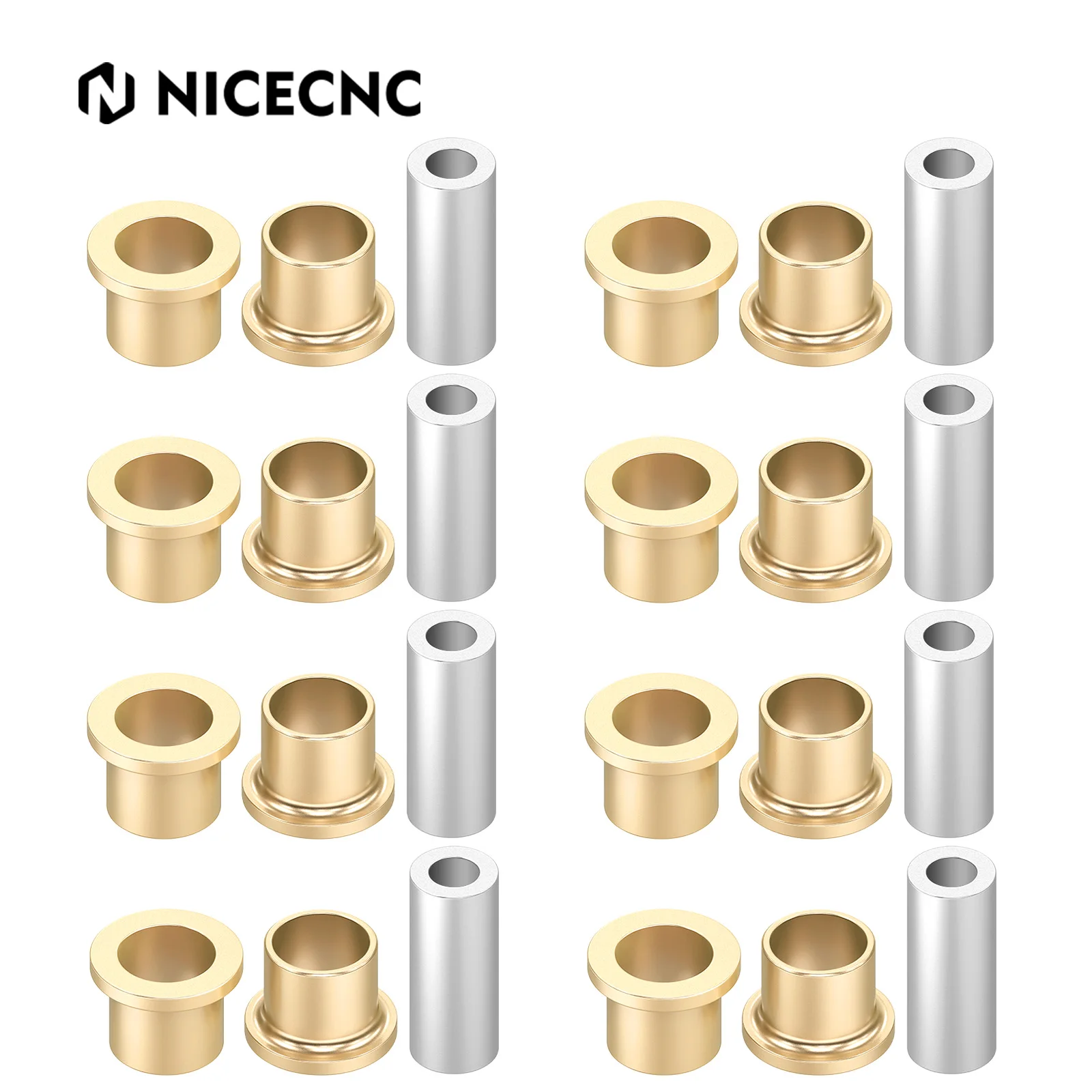 NICECNC UTV X3 A-Arm Brass Bushing and Sleeve Kit for Can Am Maverick X3 RR Turbo Trail 800 1000 Sport 1000
