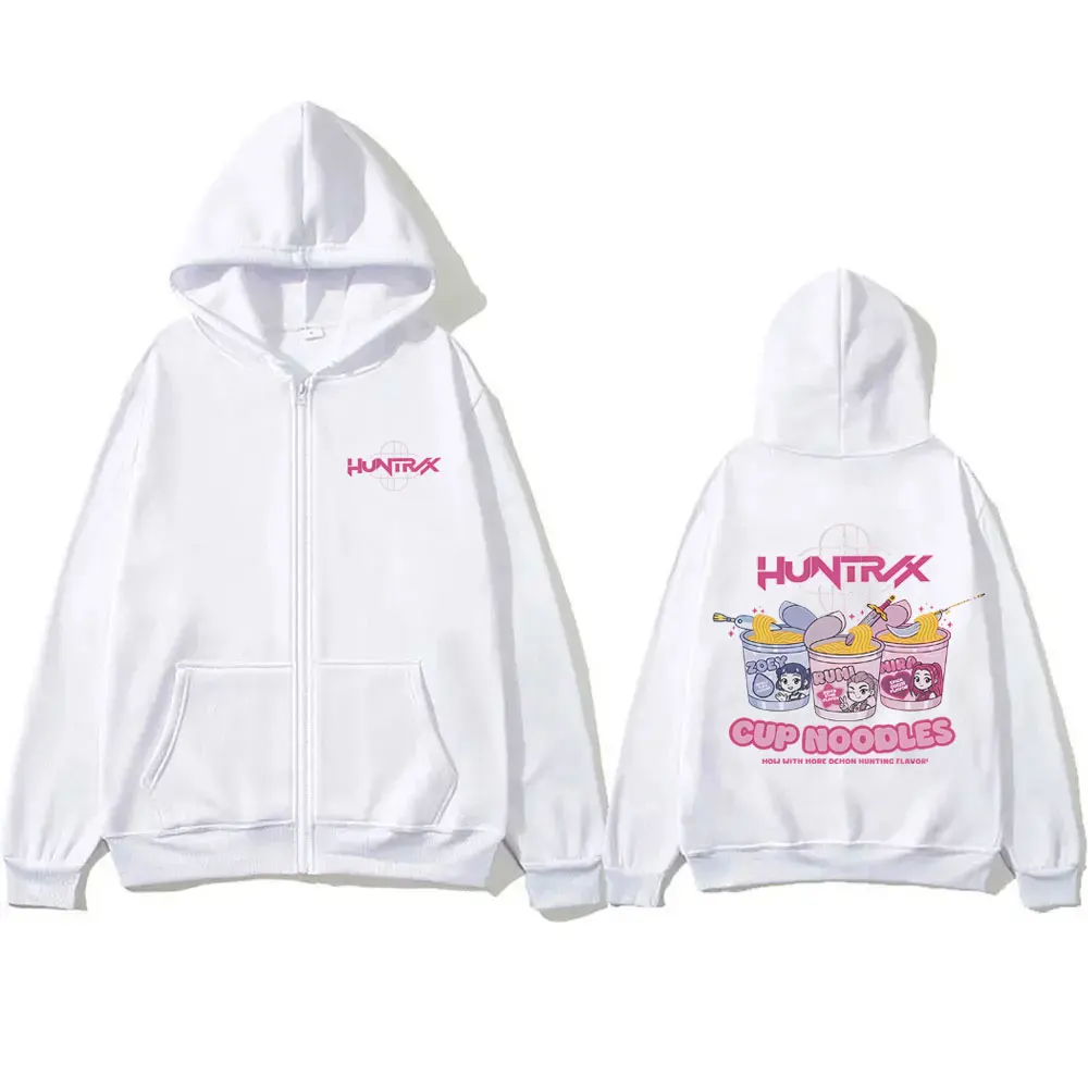 

Movie Kpop Demon Hunters Funny Rumi Mira Zoey Ramen Zipper Hoodie Men Women Clothing Cartoon Oversized Zip Up Jacket Sweatshirt