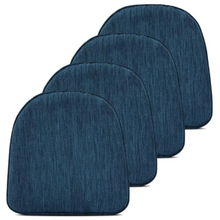

baibu Set of 4 Memory Foam Dual-Layer Design Metal Dining Chair Pads Bar Stool Cushion with Ties for Metal Chairs or Bar Stools