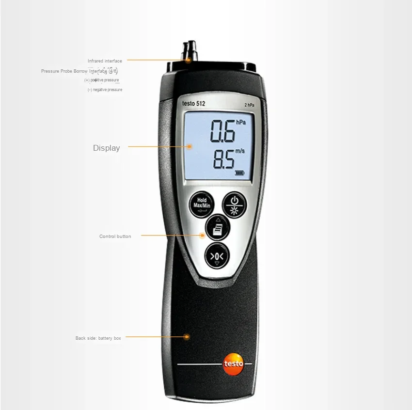 Testo High Precision Differential Pressure Measuring Instrument Testo512-1/2/3/4 Absolute Pressure Gauge 1-2000