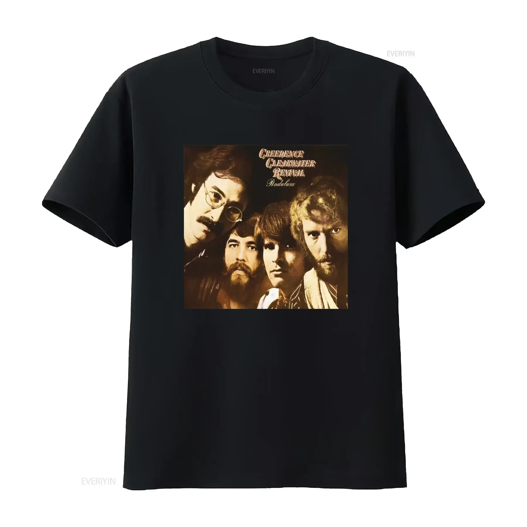 Creedence Clearwater Revival Pendulum Retro 60s Music Band T Shirt vintage Washed Top For Everyday Wear fashion Casual graphic