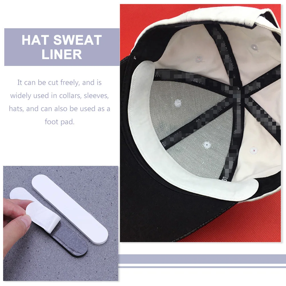

50Pcs Self Adhesive Sweat Hat Liners Breathable Collar Pads Daily Use Sticky Sweat Absorbing Protector Portable Absorption Pad