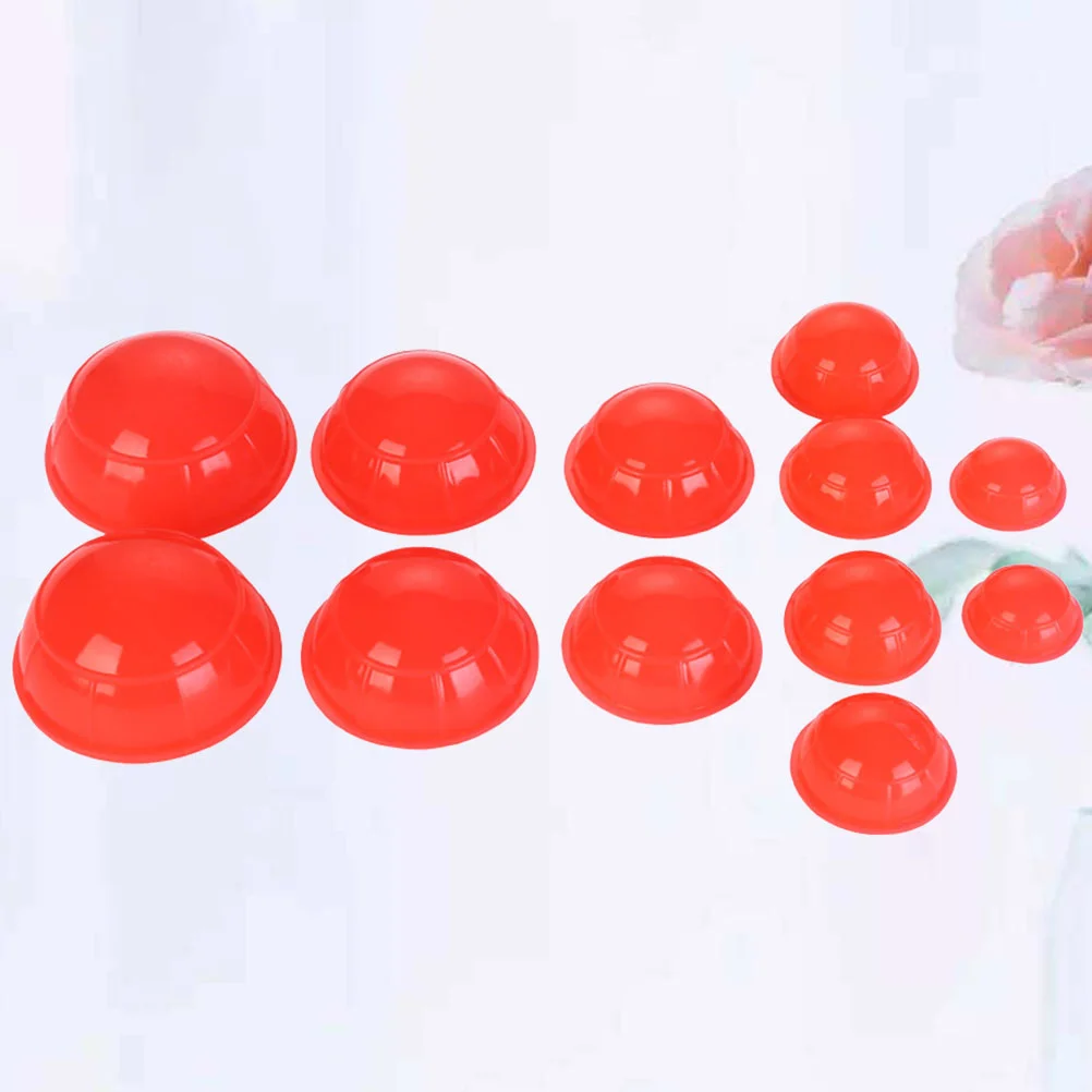 

12 Pcs Suckers Cupping Therapy Device Massager Body Suction Cups Red Vacuum Can
